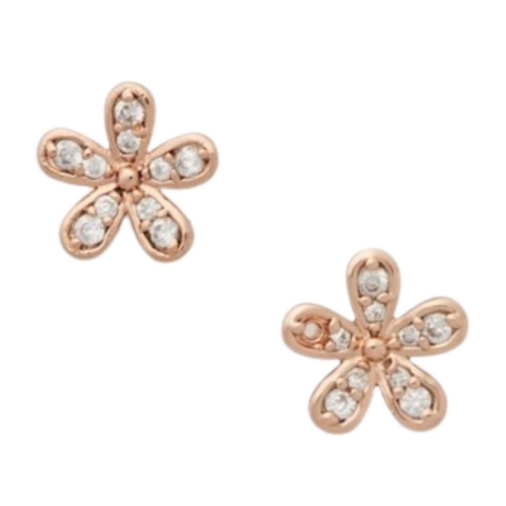 KATE SPADE • Rose Gold Gleaming Gardenia Flower Earrings